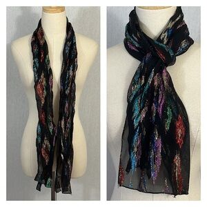 The Specialty Shop colorful metallic skinny scarf Made in Japan
